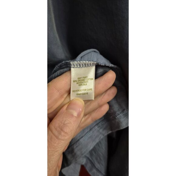 Garnet Hill Size XL Silk Trimmed Dusty Blue Spring Weight Cardigan Dressy  EUC - Picture 4 of 4